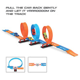 Playzu Track Champion – 45pcs Triple 360 Degree Loops Racing Track Game with Building Block Sets